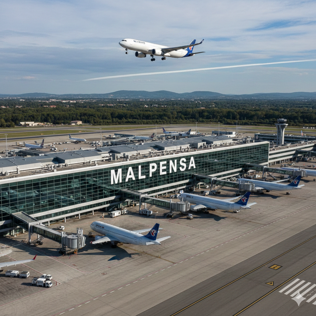 Illustrazione aeroporto Milano malpensa